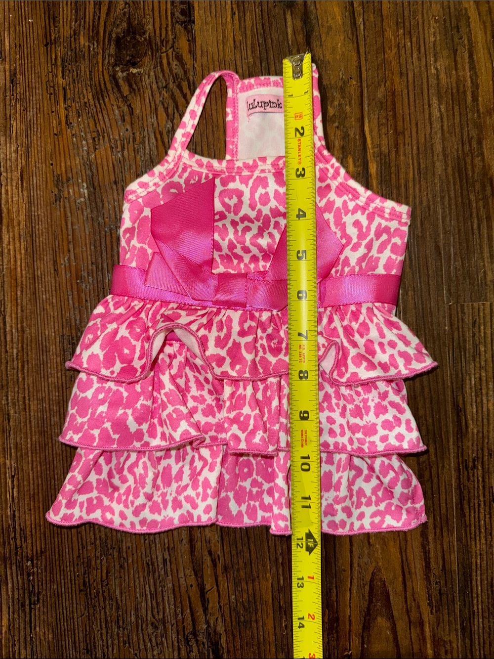 Pink Leopard Ruffle Dog Dress - Picture 3 of 6